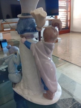 Figura Lladro Muñeco Nieve Niños Perro