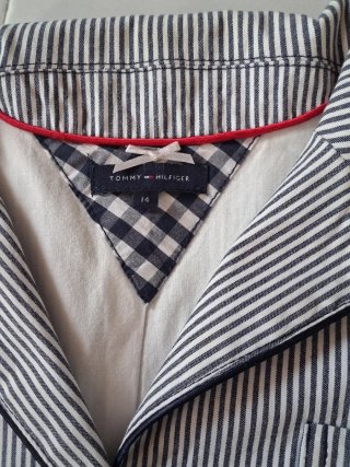 Blazer Tommy Hilfiger Rayas Azul Blanco Talla XS