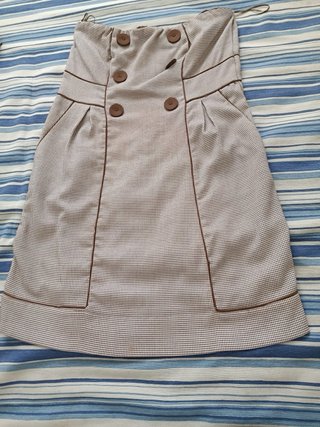 Vestido palabra de honor vichy