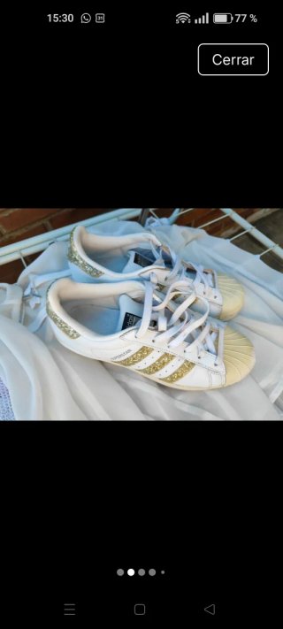 Adidas Superstar Blancas Dorado Talla 38