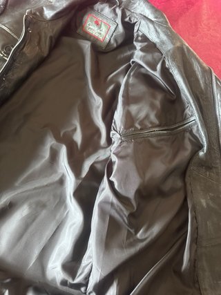 Chaqueta de cuero negra hombre