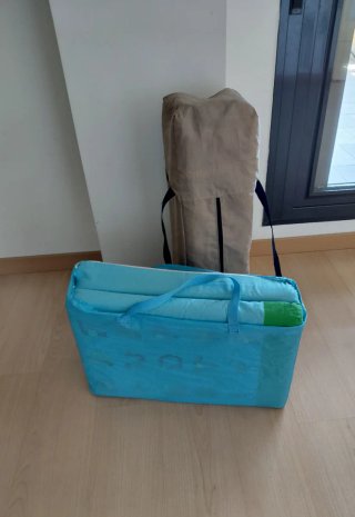 Cuna de viaje plegable con colchón