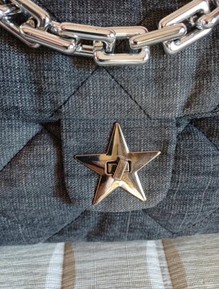 Borsa tessuto delavè grigio Made in Italy