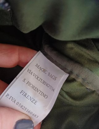 Borsa tessuto delavè grigio Made in Italy