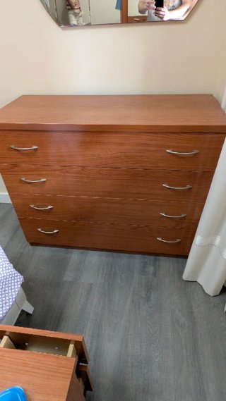 Armario modular 3 piezas con espejos y 4 cómodas