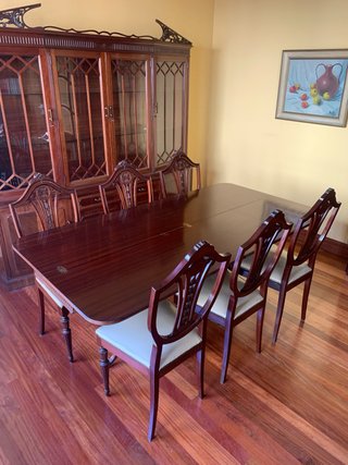 Mesa comedor y 6 sillas madera