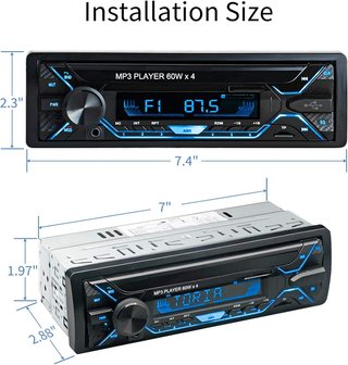 Radio Coche MP3 USB/SD, 60W,Bluetooth,1 dim