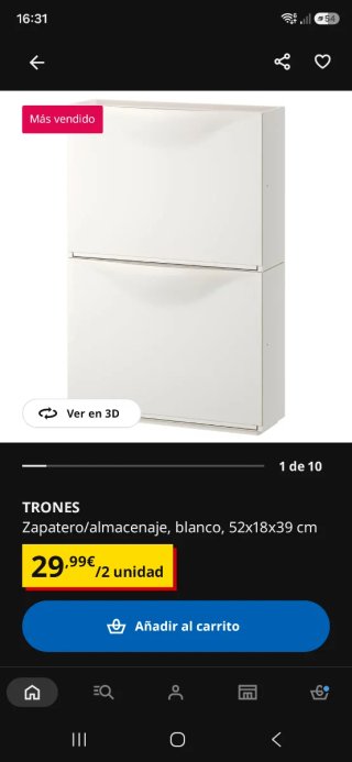 Zapatero Blanco Plástico Pared