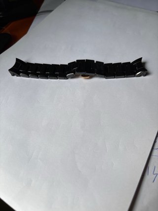 Correa Reloj Armani Cerámica Negra y Dorada