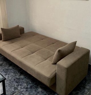 Sofá Cama Marrón Tela
