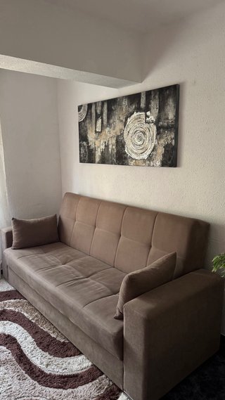 Sofá Cama Marrón Tela