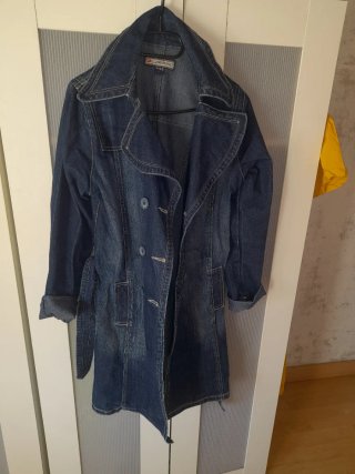 Chaqueta vaquera larga azul