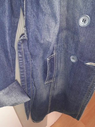 Chaqueta vaquera larga azul