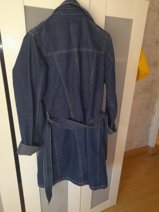 Chaqueta vaquera larga azul