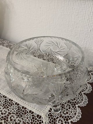 Centro de mesa cristal tallado vintage