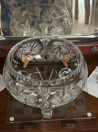 Centro de mesa cristal tallado vintage