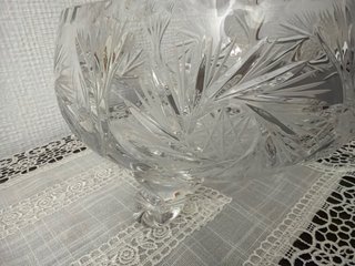 Centro de mesa cristal tallado vintage