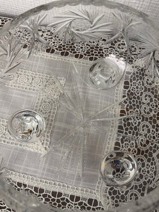 Centro de mesa cristal tallado vintage