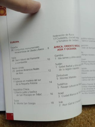 Guía de viaje por los sitios declarados en 2003.