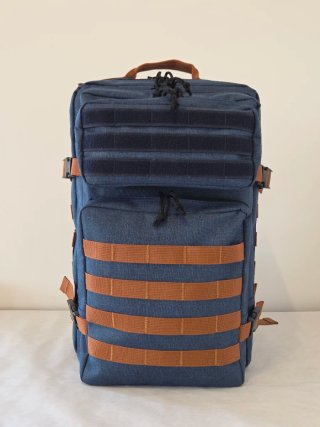 Mochila crossfit estilo vaquero azul y marrón