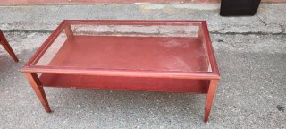Mesa de centro salón madera y cristal