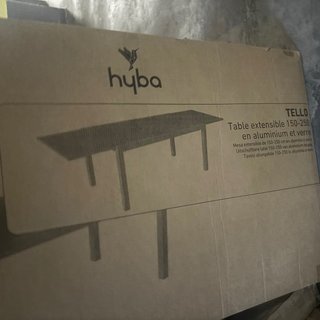 Mesa extensible Hyba Tello aluminio y cristal