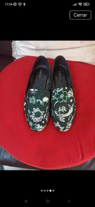 Mocasines Zara bordados florales