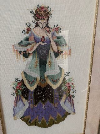 Cuadro Punto de Cruz Madre e Hijo Y princesa