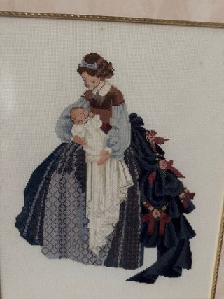 Cuadro Punto de Cruz Madre e Hijo Y princesa