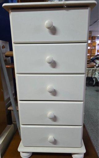 Cómoda 5 cajones madera blanca