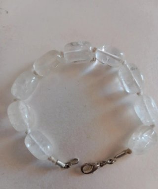 Bracciale Quarzo Ialino Pietre Ovali
