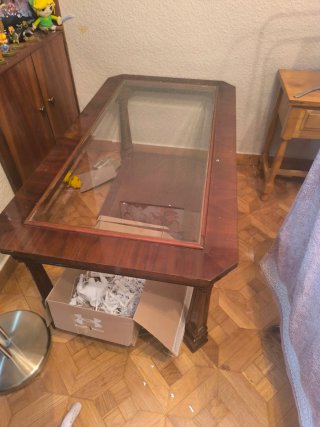 Mesa de centro madera y cristal
