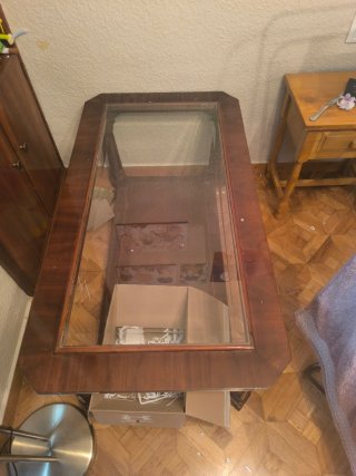 Mesa de centro madera y cristal