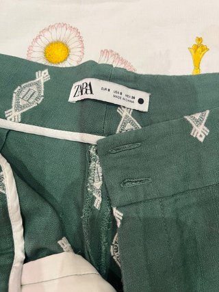 Pantalones anchos estampados mujer
