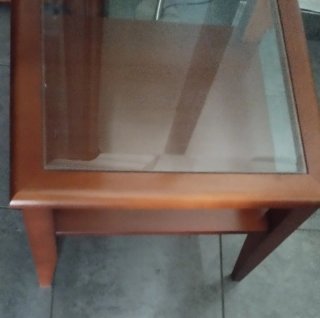 Mesa auxiliar comedor cerezo y cristal