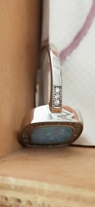 Anillo Plata Opalina Azul