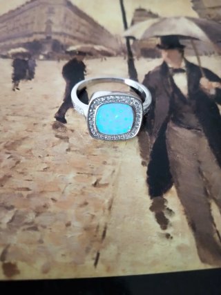 Anillo Plata Opalina Azul