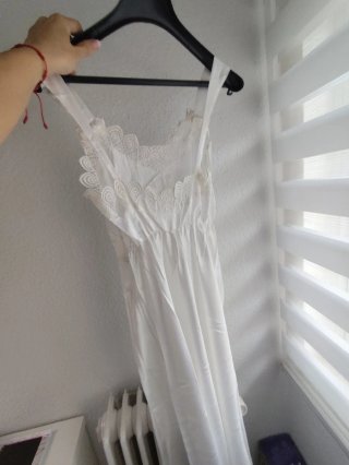 Conjunto Novia Camisón y Bata Blanco