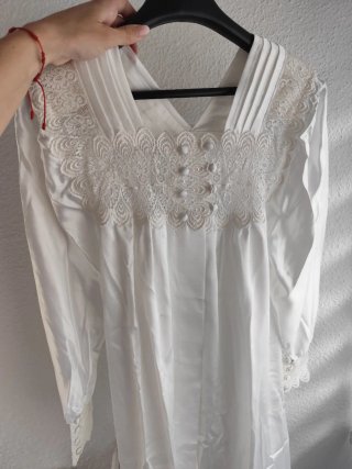 Conjunto Novia Camisón y Bata Blanco