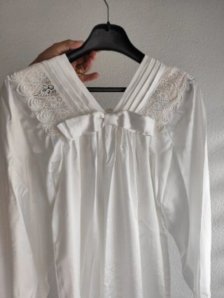 Conjunto Novia Camisón y Bata Blanco