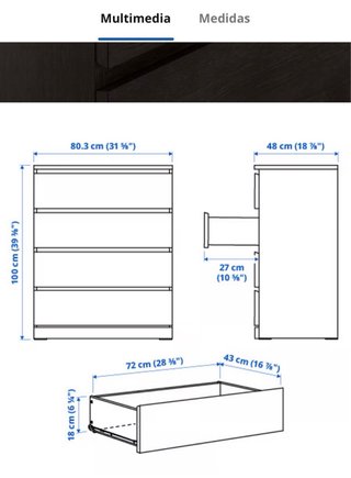 Cómoda Ikea Negra Madera