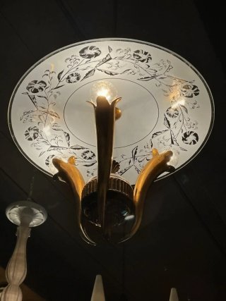 Lampada sospensione Art Decò anni'40 stile Chiesa