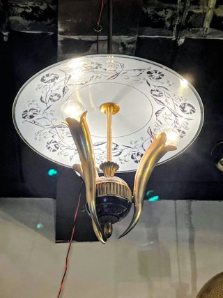 Lampada sospensione Art Decò anni'40 stile Chiesa