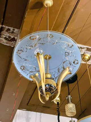 Lampada sospensione Art Decò anni'40 stile Chiesa