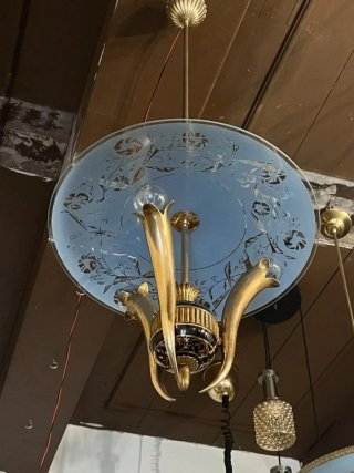 Lampada sospensione Art Decò anni'40 stile Chiesa