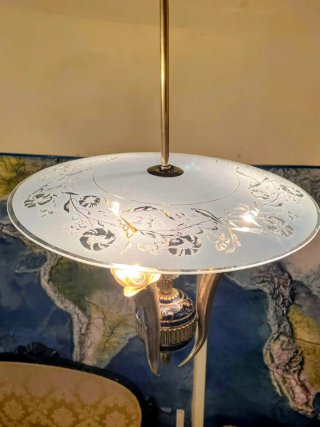 Lampada sospensione Art Decò anni'40 stile Chiesa