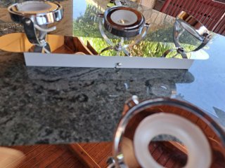 Aplique LED Metal Madera Dorado Plateado