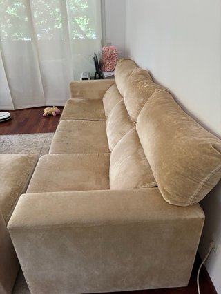 Sofá chaise longue beige