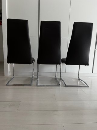 6 Sillas de comedor Wengue y Blancas