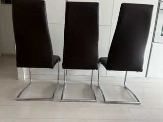 6 Sillas de comedor Wengue y Blancas